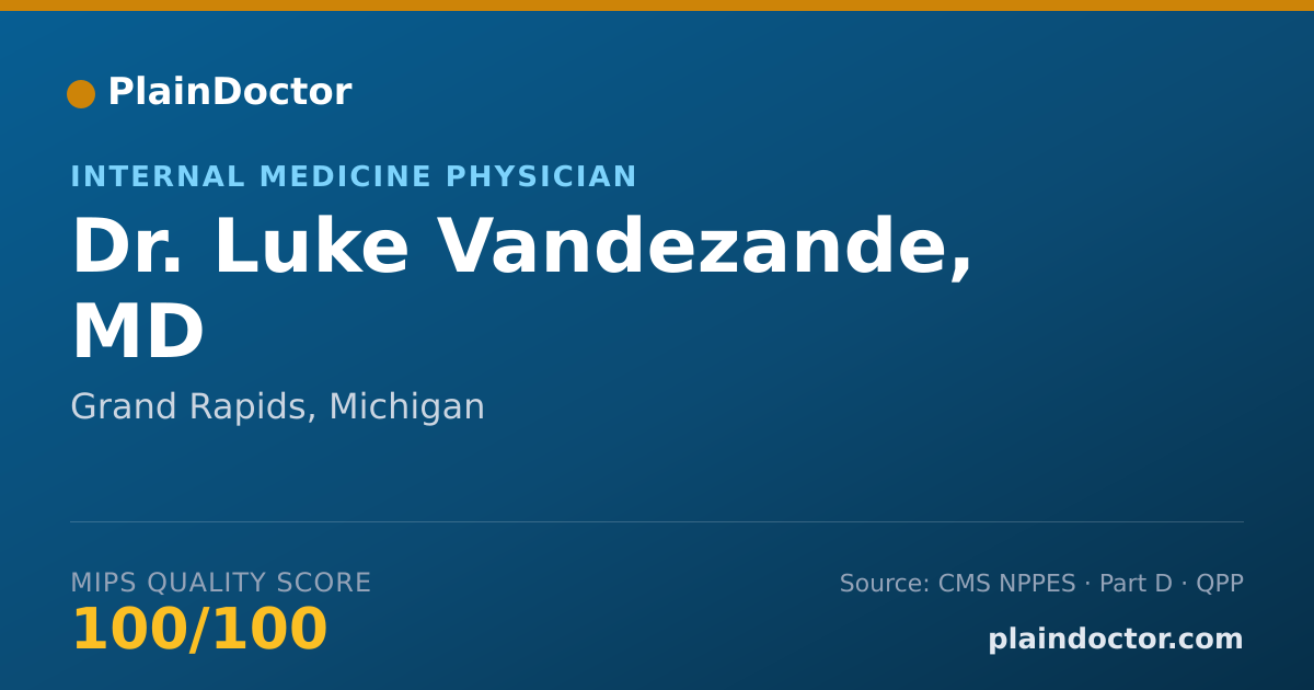 Shareable card for Luke Vandezande, MD - Internal Medicine Physician, Grand Rapids, MI