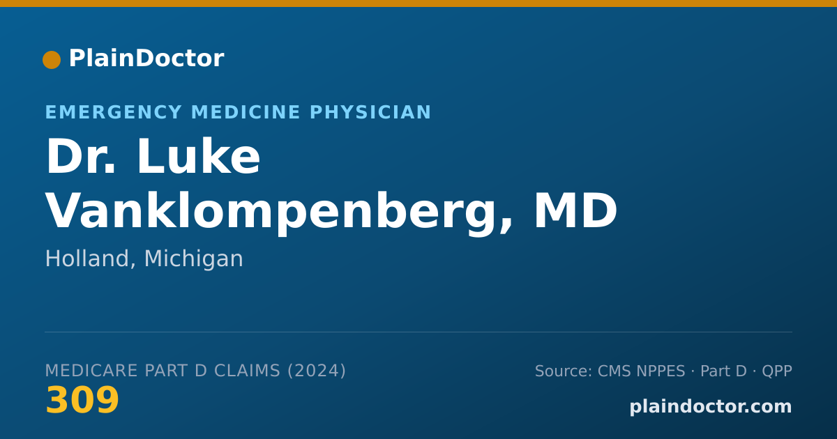 Shareable card for Luke Vanklompenberg, MD - Emergency Medicine Physician, Holland, MI