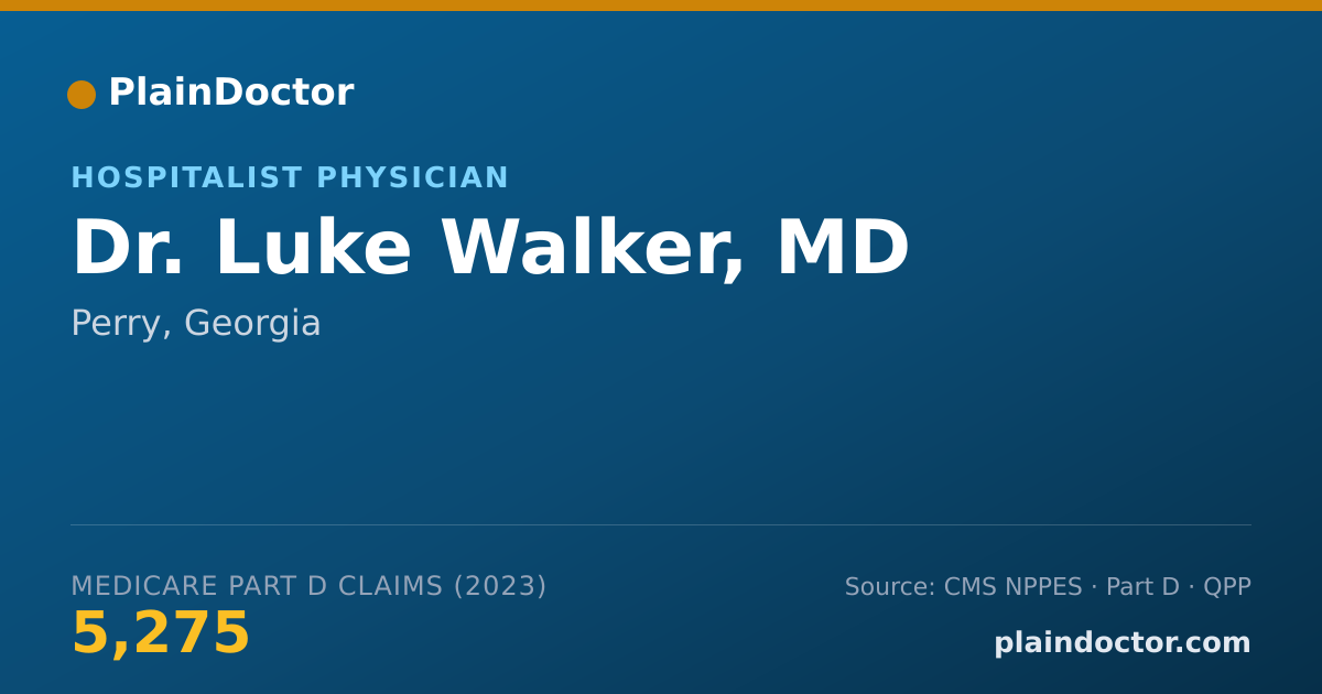 Shareable card for Luke Walker, MD - Hospitalist Physician, Perry, GA