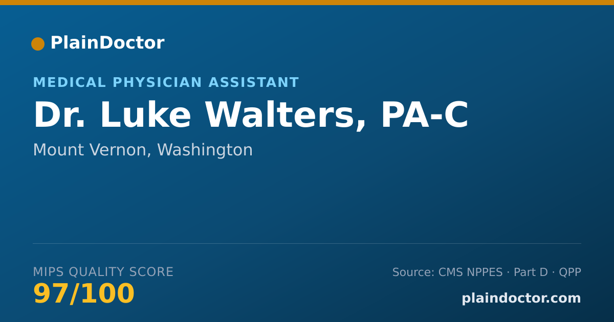 Shareable card for Luke Walters, PA-C - Medical Physician Assistant, Mount Vernon, WA