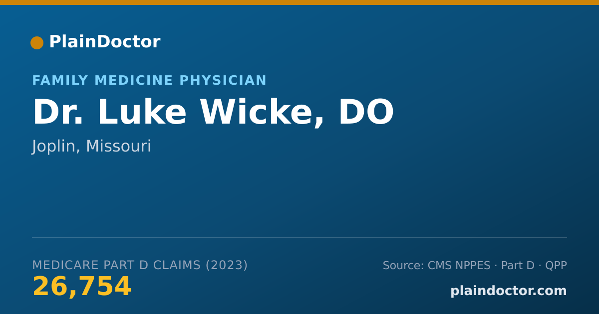 Shareable card for Luke Wicke, DO - Family Medicine Physician, Joplin, MO