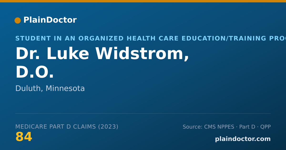Shareable card for Luke Widstrom, D.O. - Student in an Organized Health Care Education/Training Program, Duluth, MN