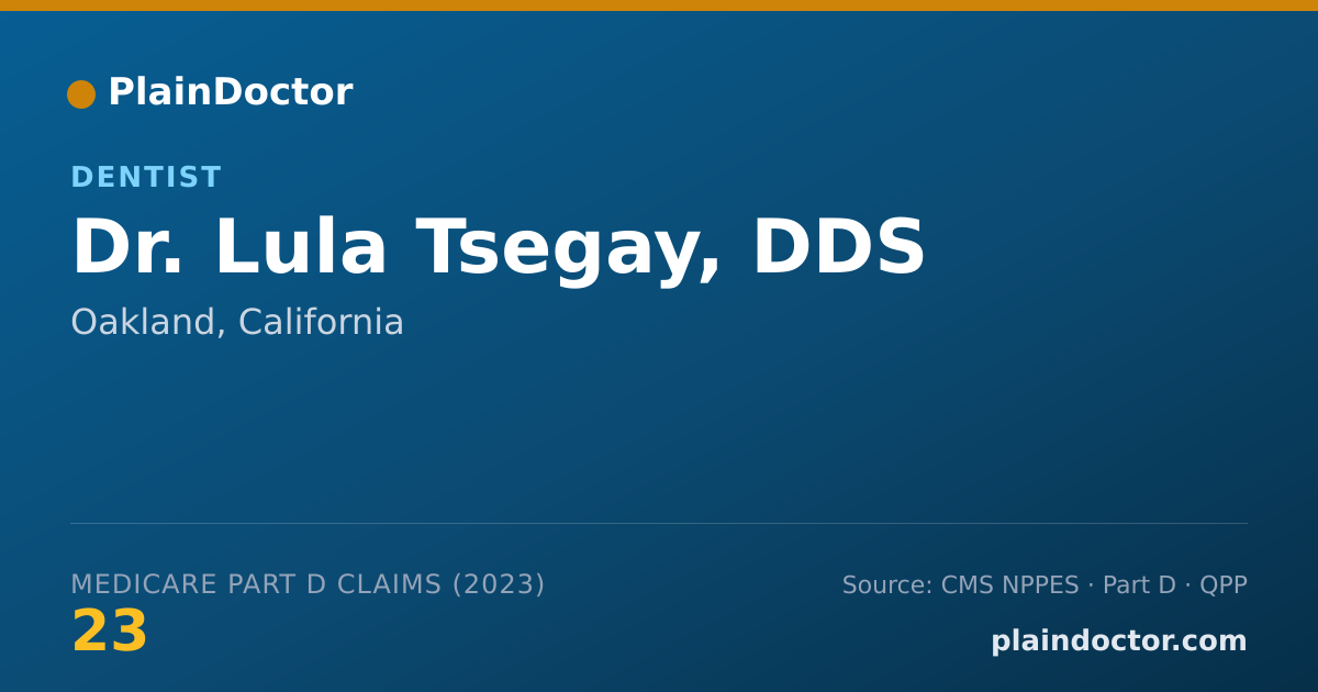 Shareable card for Lula Tsegay, DDS - Dentist, Oakland, CA