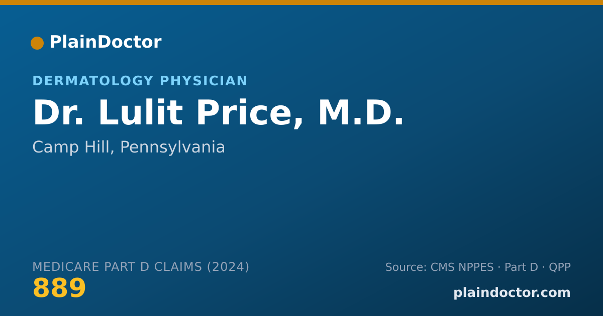 Shareable card for Lulit Price, M.D. - Dermatology Physician, Camp Hill, PA