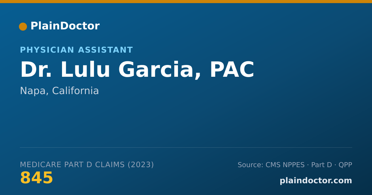 Shareable card for Lulu Garcia, PAC - Physician Assistant, Napa, CA