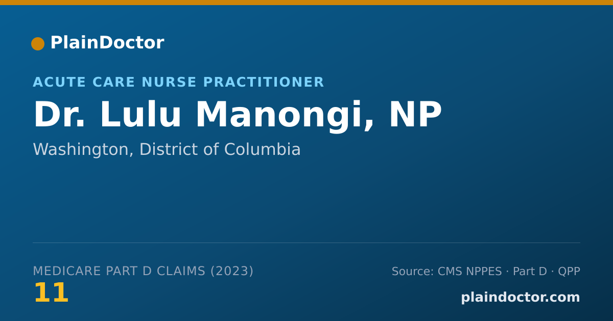 Shareable card for Lulu Manongi, NP - Acute Care Nurse Practitioner, Washington, DC