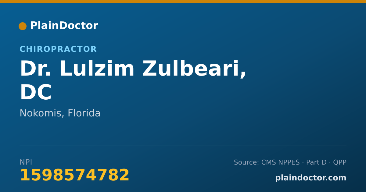 Shareable card for Lulzim Zulbeari, DC - Chiropractor, Nokomis, FL