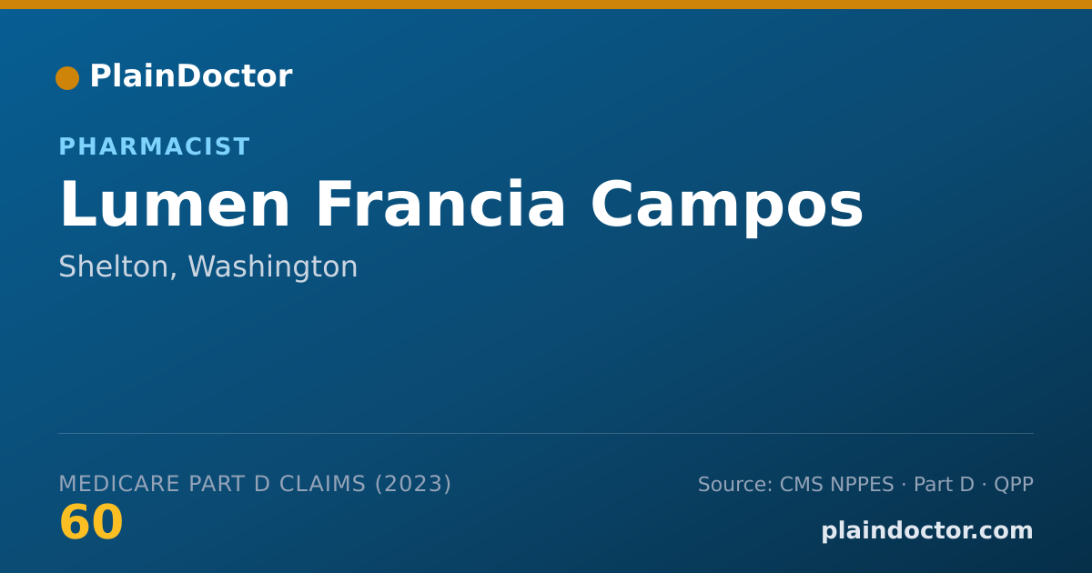 Shareable card for Lumen Francia Campos - Pharmacist, Shelton, WA