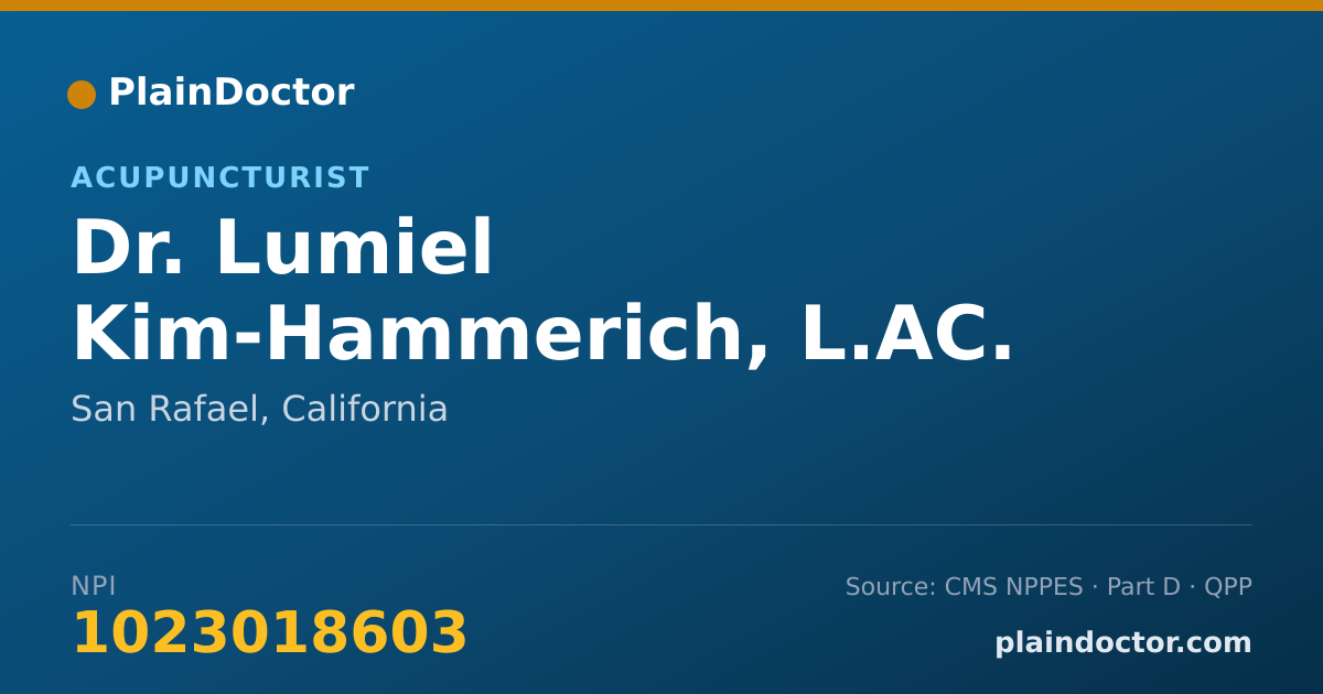 Shareable card for Lumiel Kim-Hammerich, L.AC. - Acupuncturist, San Rafael, CA