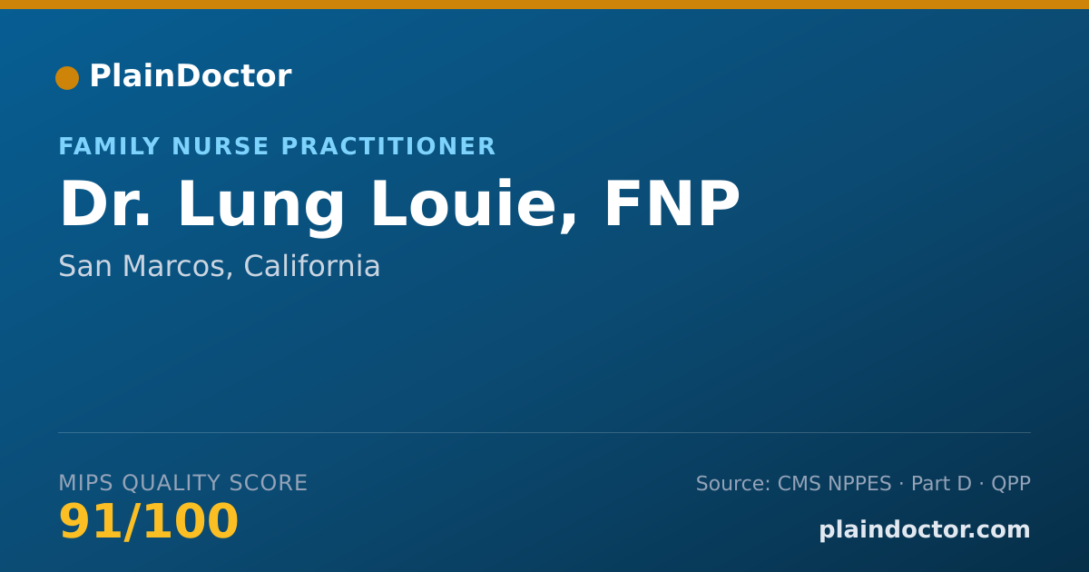 Shareable card for Lung Louie, FNP - Family Nurse Practitioner, San Marcos, CA