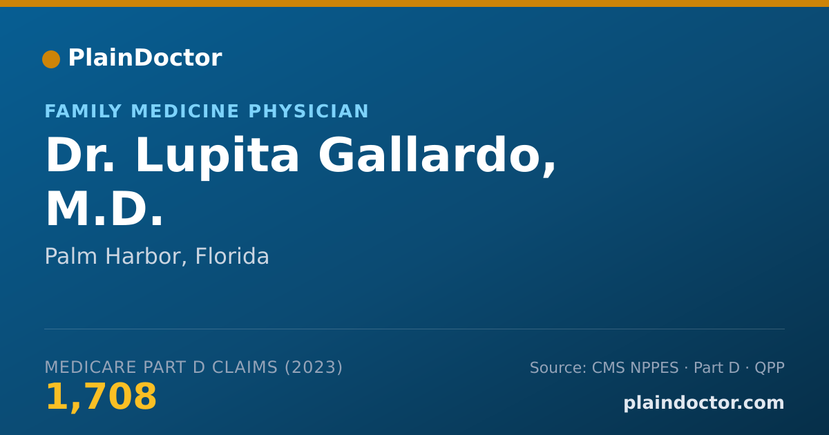 Shareable card for Lupita Gallardo, M.D. - Family Medicine Physician, Palm Harbor, FL