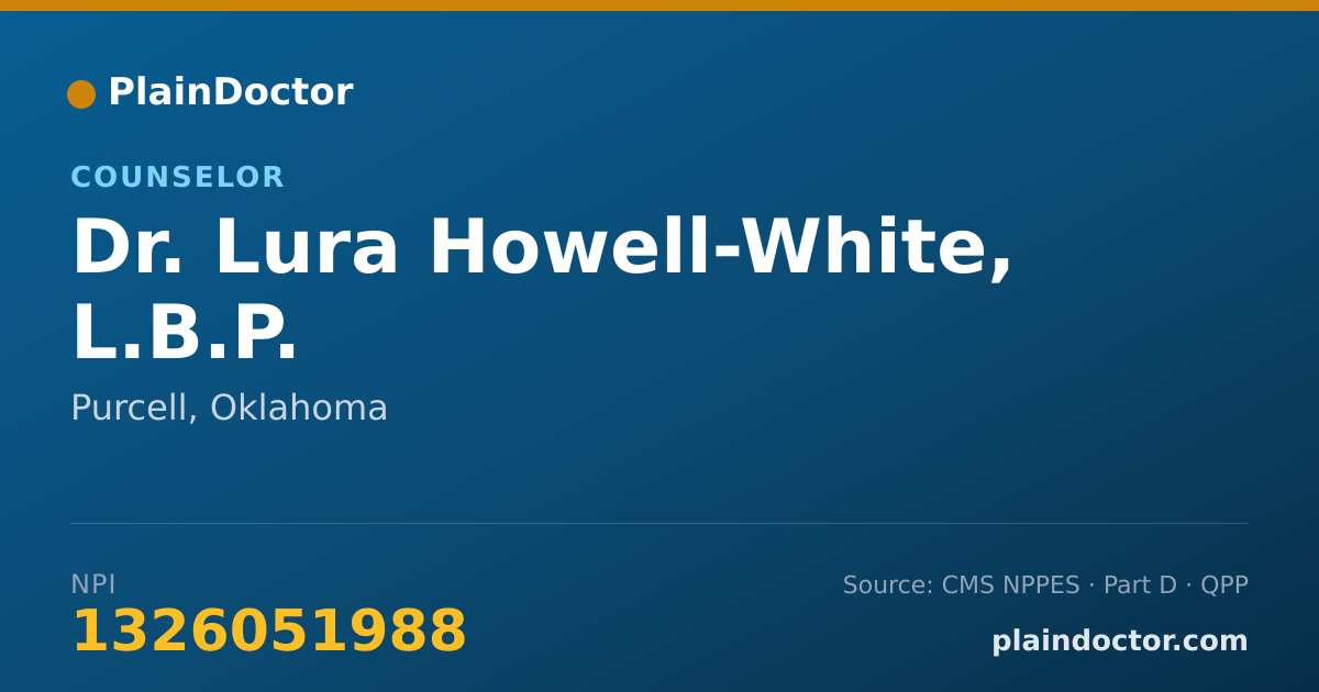Shareable card for Lura Howell-White, L.B.P. - Counselor, Purcell, OK