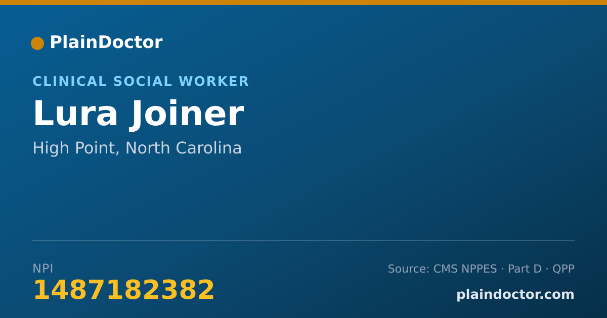 Shareable card for Lura Joiner - Clinical Social Worker, High Point, NC