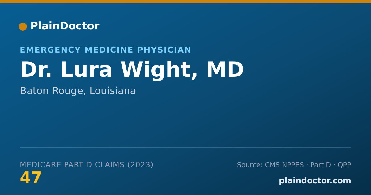 Shareable card for Lura Wight, MD - Emergency Medicine Physician, Baton Rouge, LA