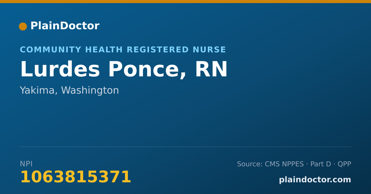 Shareable card for Lurdes Ponce, RN - Community Health Registered Nurse, Yakima, WA