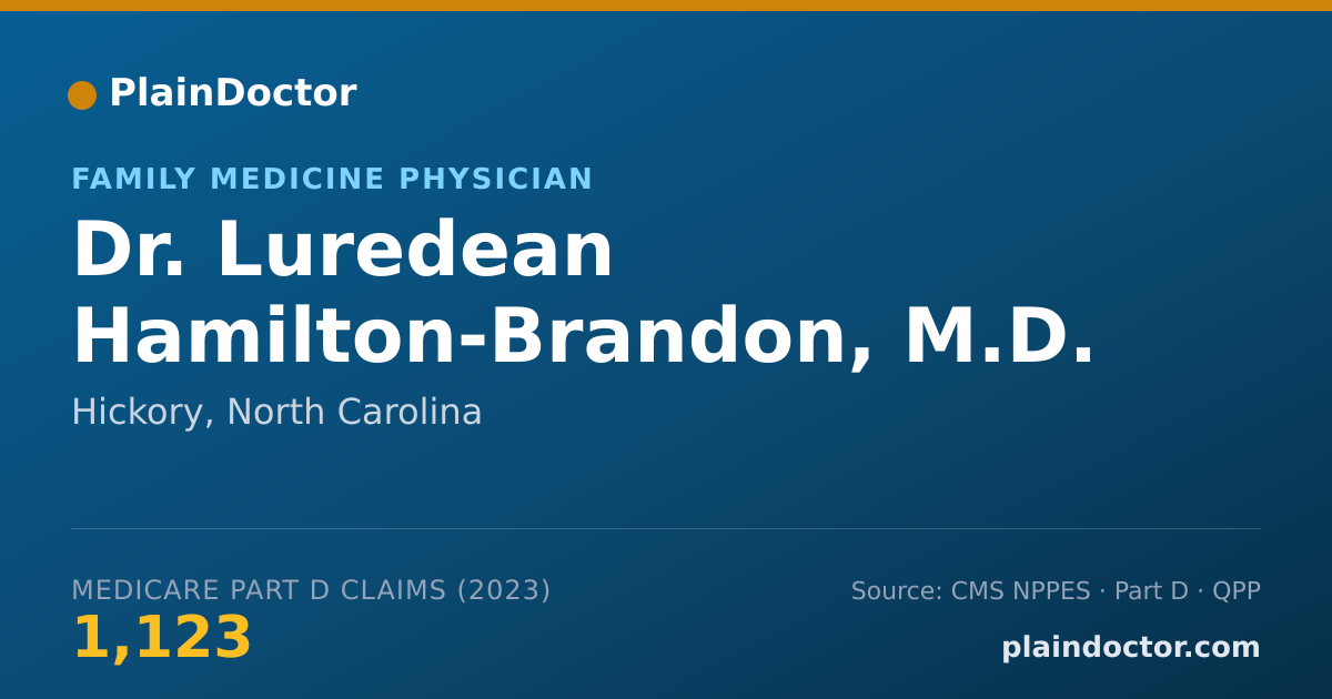 Shareable card for Luredean Hamilton-Brandon, M.D. - Family Medicine Physician, Hickory, NC