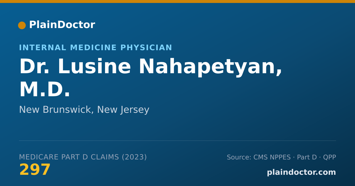 Shareable card for Lusine Nahapetyan, M.D. - Internal Medicine Physician, New Brunswick, NJ
