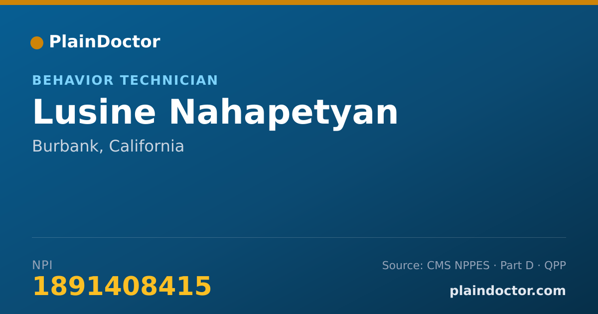 Shareable card for Lusine Nahapetyan - Behavior Technician, Burbank, CA