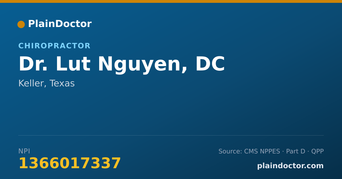 Shareable card for Lut Nguyen, DC - Chiropractor, Keller, TX