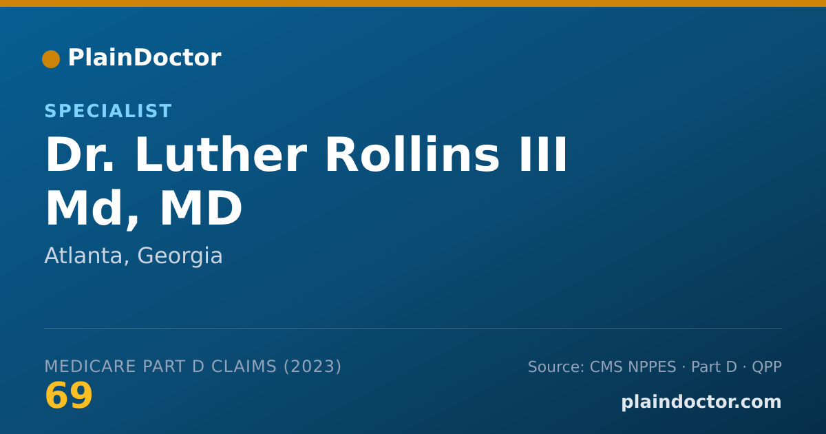 Shareable card for Luther Rollins III Md, MD - Specialist, Atlanta, GA