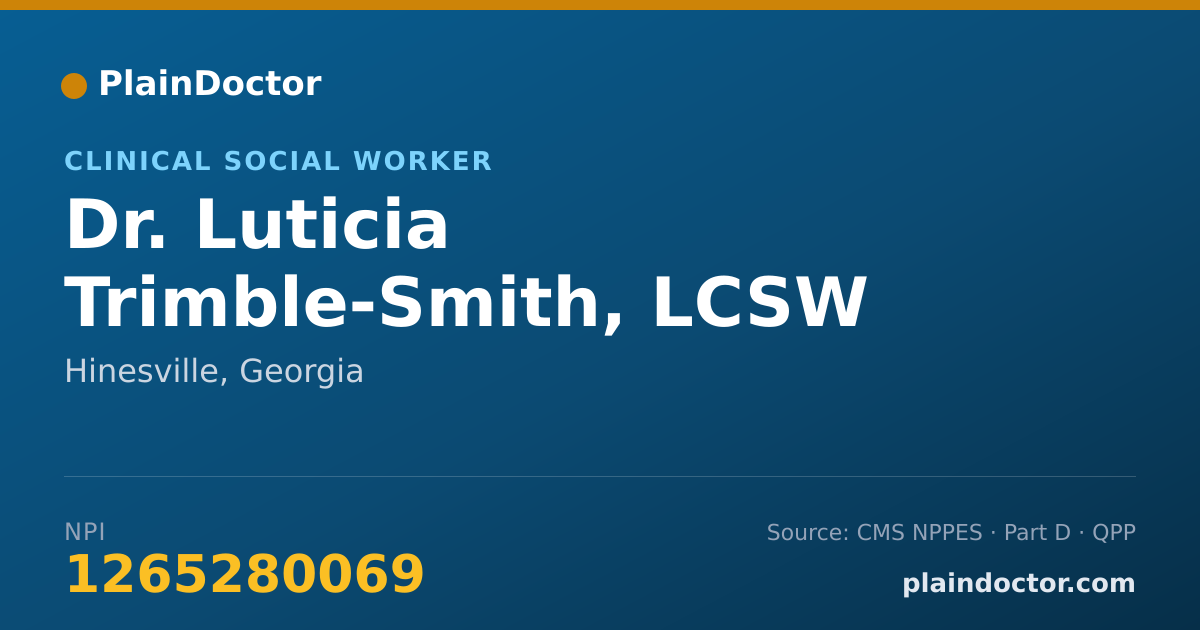Shareable card for Luticia Trimble-Smith, LCSW - Clinical Social Worker, Hinesville, GA