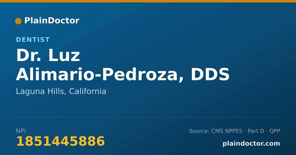 Shareable card for Luz Alimario-Pedroza, DDS - Dentist, Laguna Hills, CA