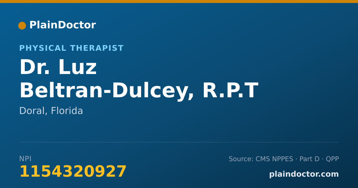 Shareable card for Luz Beltran-Dulcey, R.P.T - Physical Therapist, Doral, FL