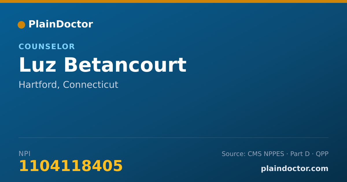 Shareable card for Luz Betancourt - Counselor, Hartford, CT
