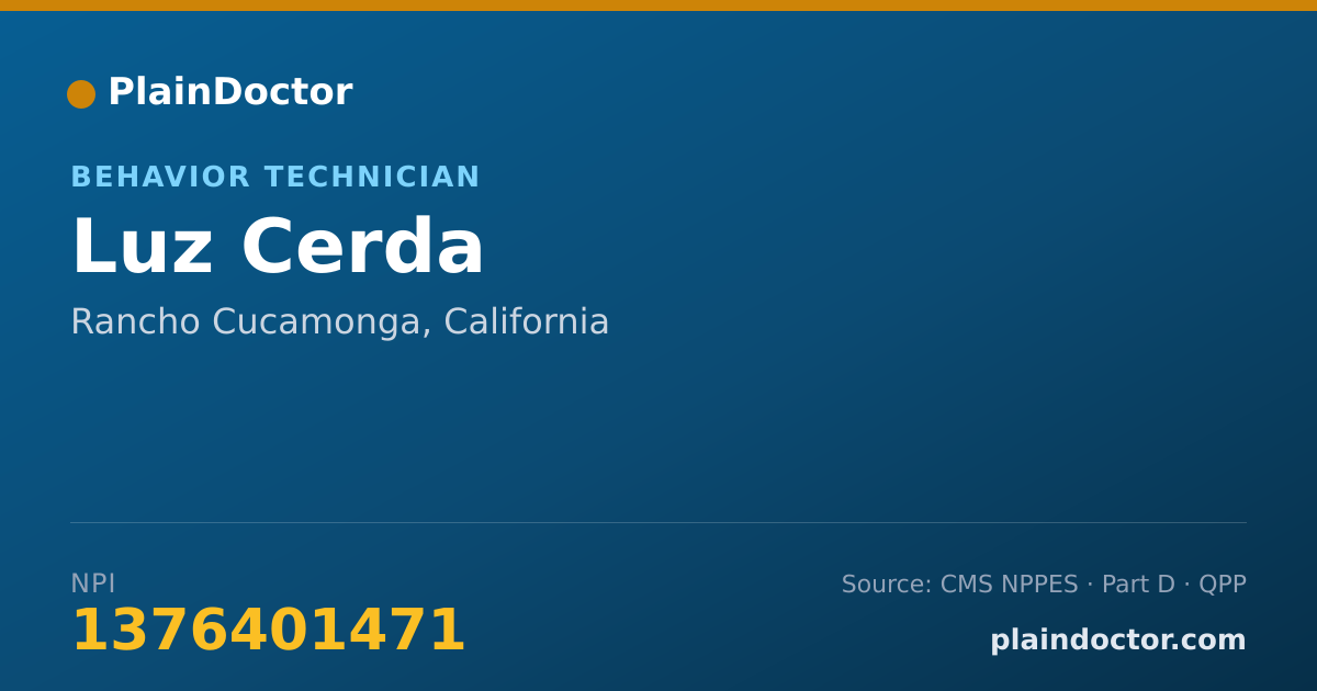 Shareable card for Luz Cerda - Behavior Technician, Rancho Cucamonga, CA