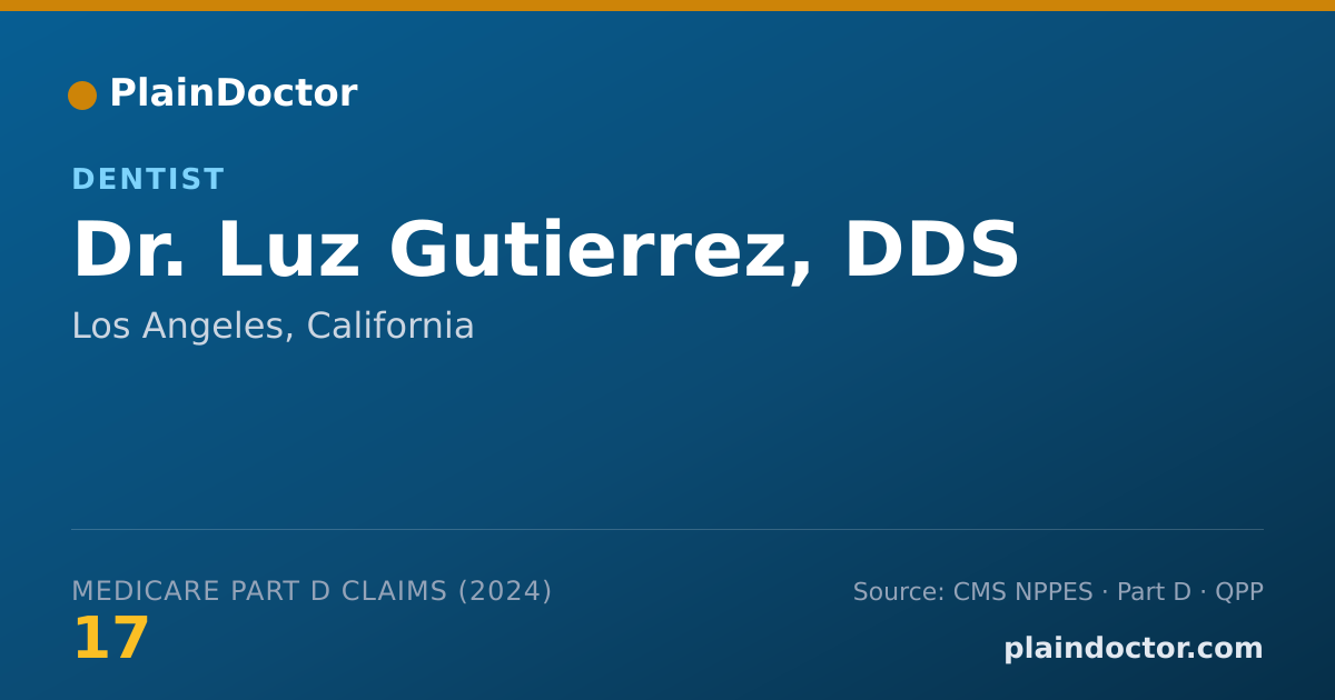 Shareable card for Luz Gutierrez, DDS - Dentist, Los Angeles, CA