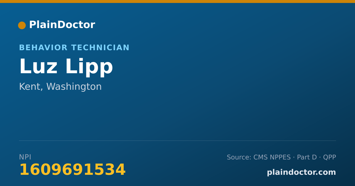 Shareable card for Luz Lipp - Behavior Technician, Kent, WA