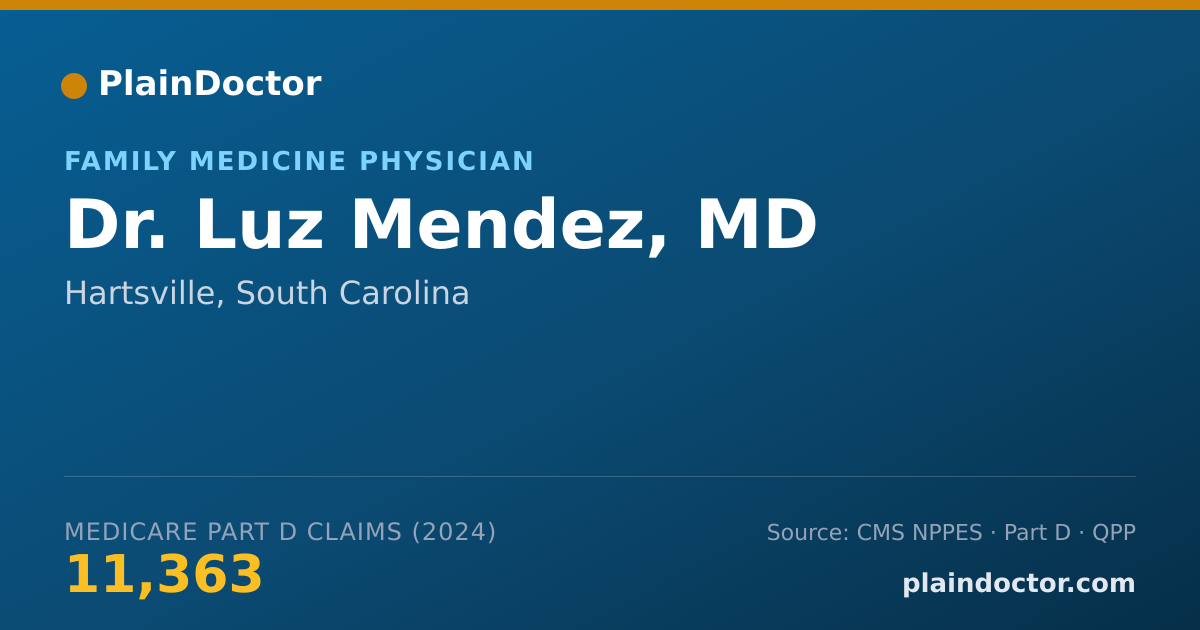 Shareable card for Luz Mendez, MD - Family Medicine Physician, Hartsville, SC