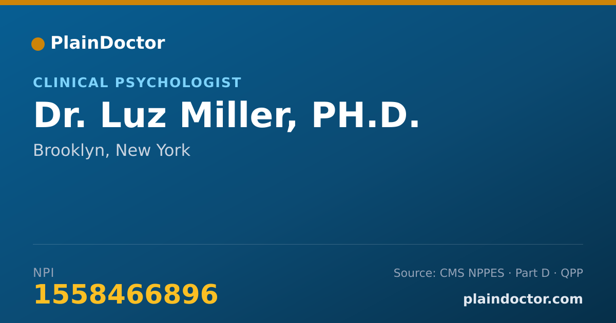 Shareable card for Luz Miller, PH.D. - Clinical Psychologist, Brooklyn, NY