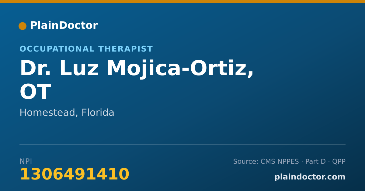 Shareable card for Luz Mojica-Ortiz, OT - Occupational Therapist, Homestead, FL