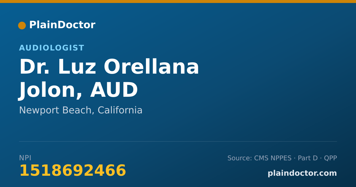 Shareable card for Luz Orellana Jolon, AUD - Audiologist, Newport Beach, CA