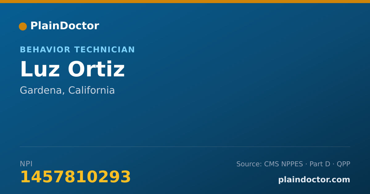 Shareable card for Luz Ortiz - Behavior Technician, Gardena, CA