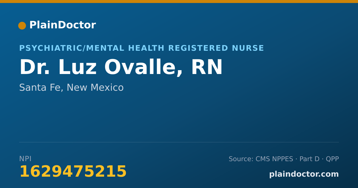 Shareable card for Luz Ovalle, RN - Psychiatric/Mental Health Registered Nurse, Santa Fe, NM
