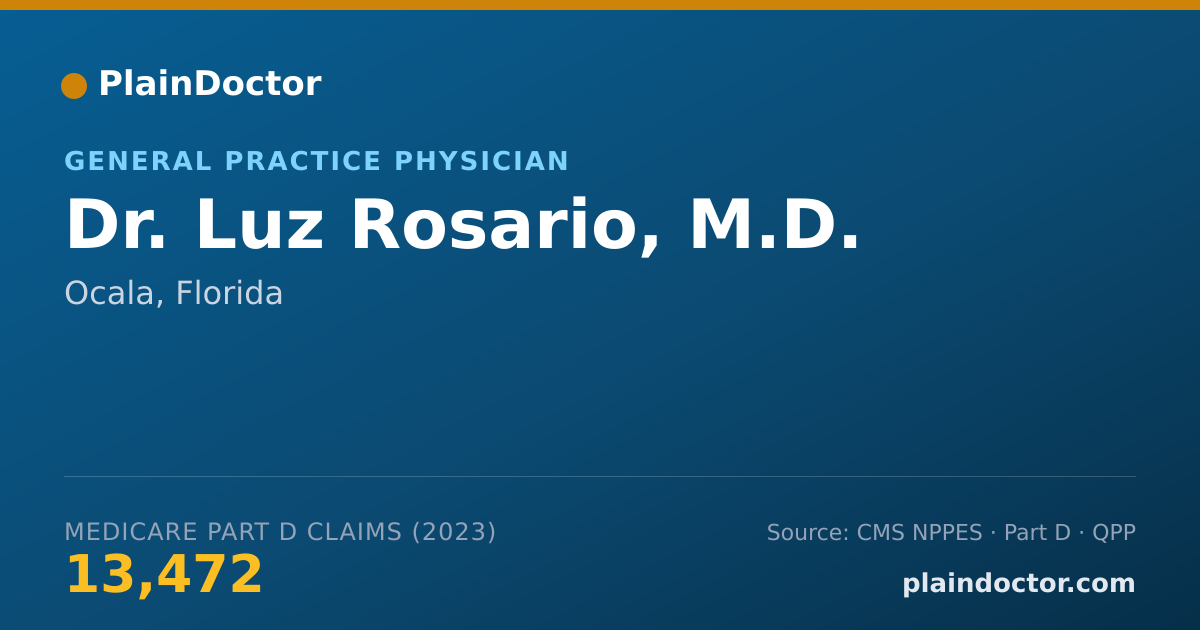 Shareable card for Luz Rosario, M.D. - General Practice Physician, Ocala, FL