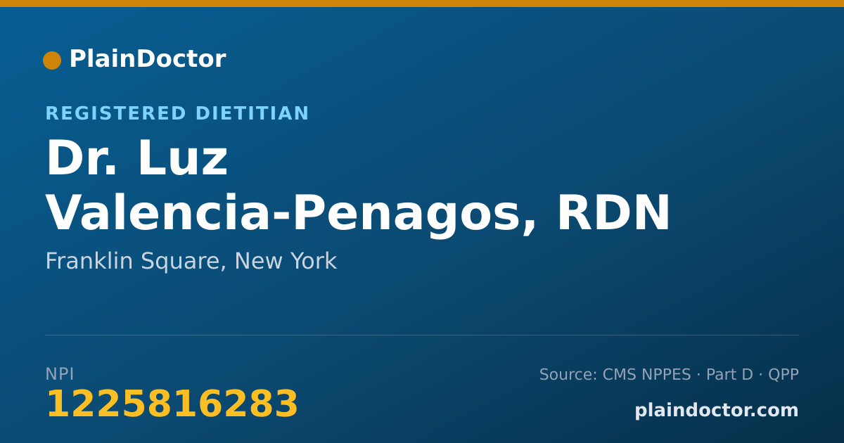 Shareable card for Luz Valencia-Penagos, RDN - Registered Dietitian, Franklin Square, NY