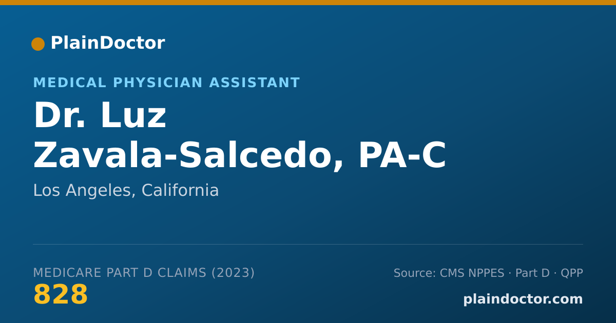 Shareable card for Luz Zavala-Salcedo, PA-C - Medical Physician Assistant, Los Angeles, CA
