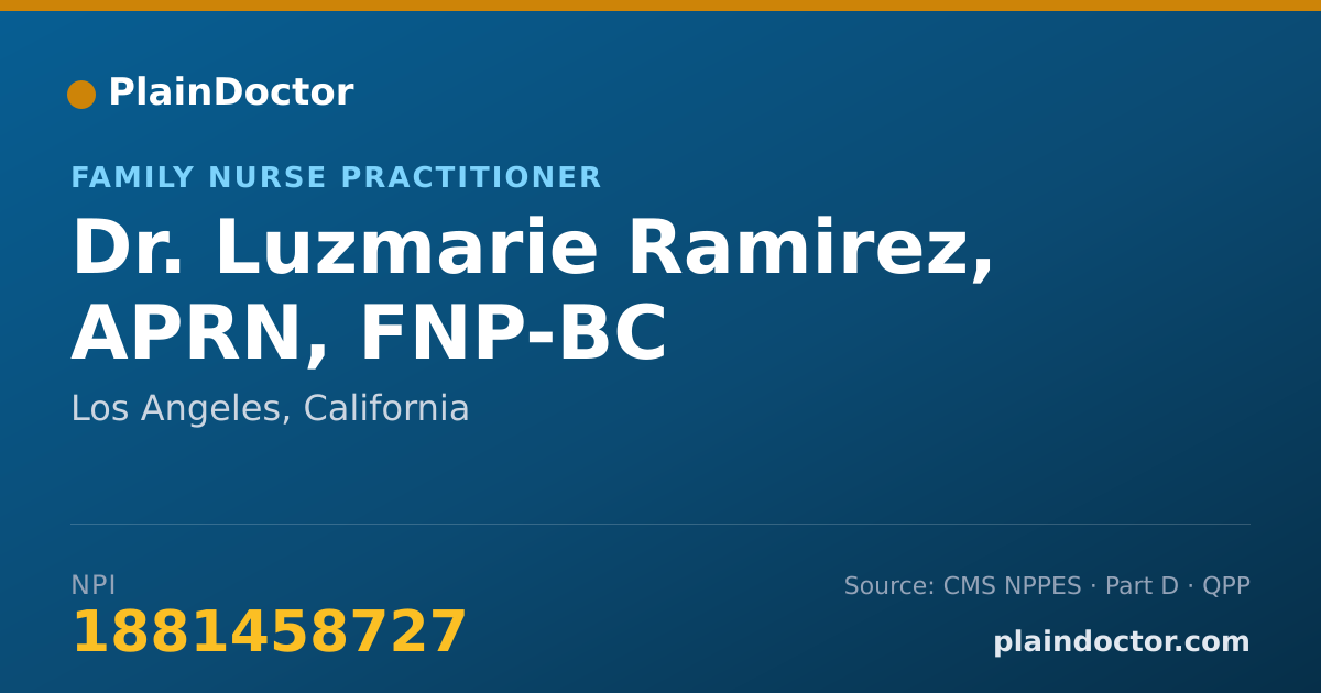 Shareable card for Luzmarie Ramirez, APRN, FNP-BC - Family Nurse Practitioner, Los Angeles, CA