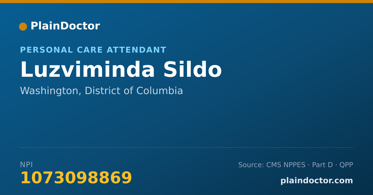 Shareable card for Luzviminda Sildo - Personal Care Attendant, Washington, DC