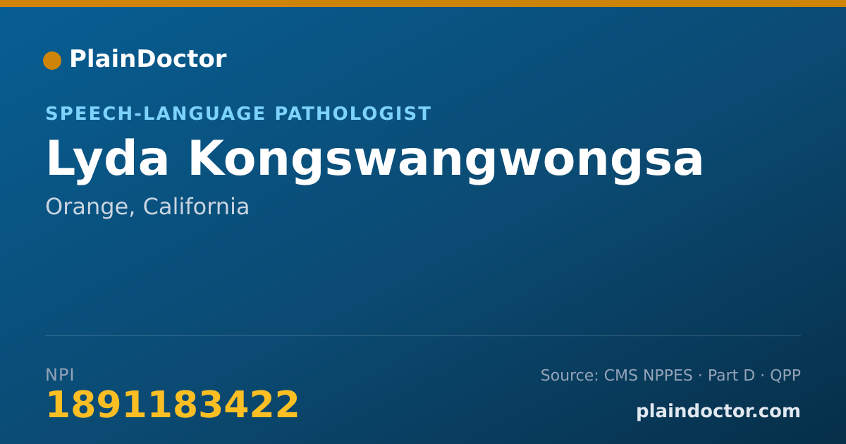 Shareable card for Lyda Kongswangwongsa - Speech-Language Pathologist, Orange, CA