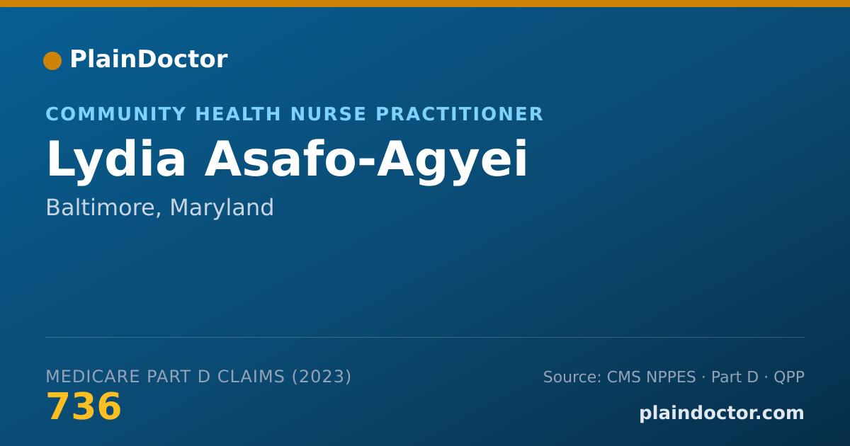 Shareable card for Lydia Asafo-Agyei - Community Health Nurse Practitioner, Baltimore, MD