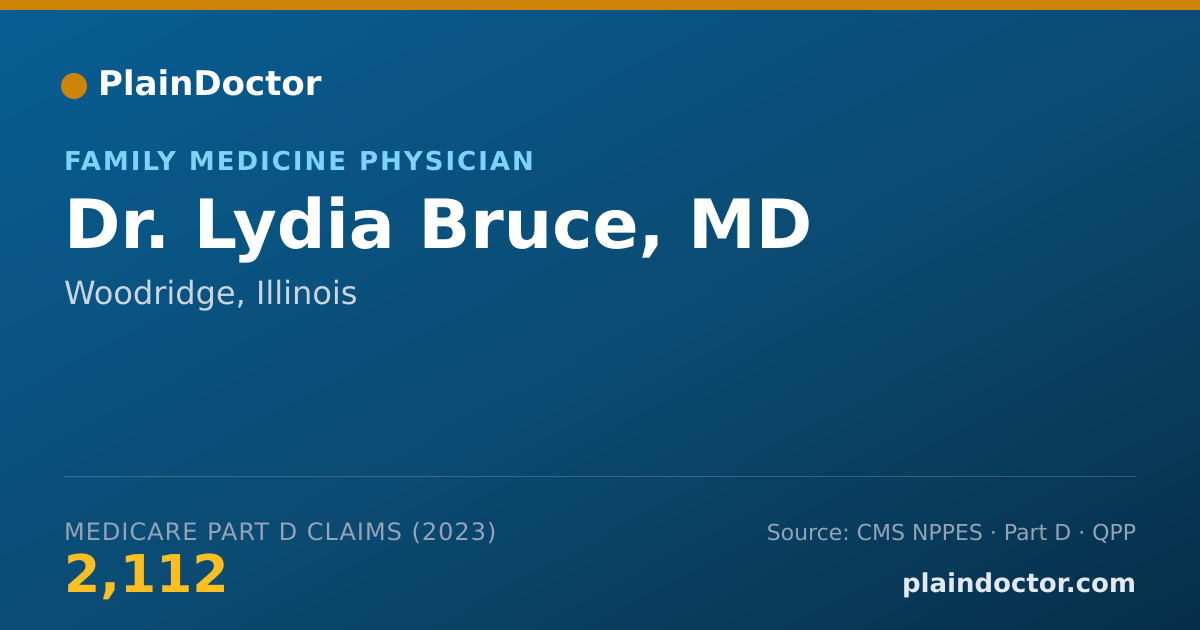 Shareable card for Lydia Bruce, MD - Family Medicine Physician, Woodridge, IL