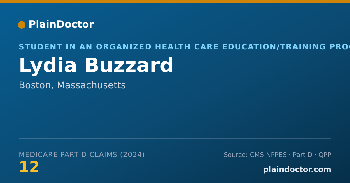 Shareable card for Lydia Buzzard - Student in an Organized Health Care Education/Training Program, Boston, MA