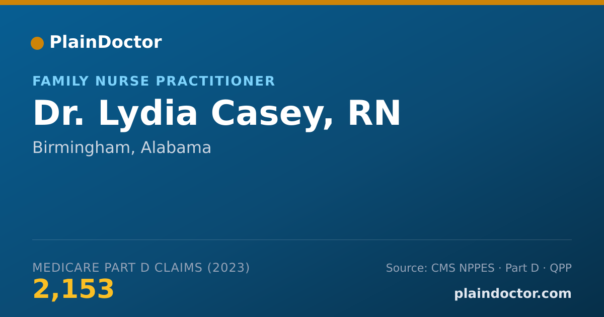 Shareable card for Lydia Casey, RN - Family Nurse Practitioner, Birmingham, AL