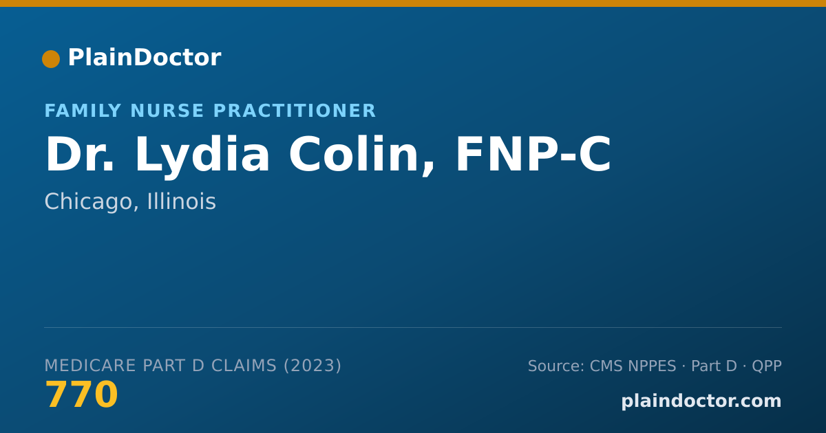 Shareable card for Lydia Colin, FNP-C - Family Nurse Practitioner, Chicago, IL