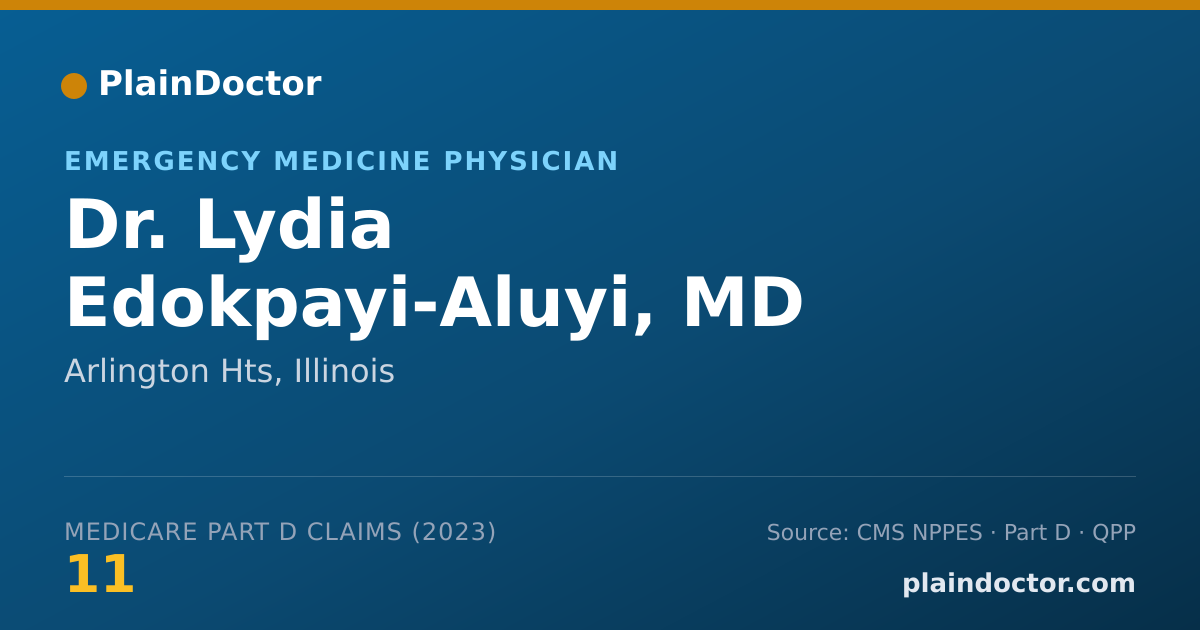 Shareable card for Lydia Edokpayi-Aluyi, MD - Emergency Medicine Physician, Arlington Hts, IL