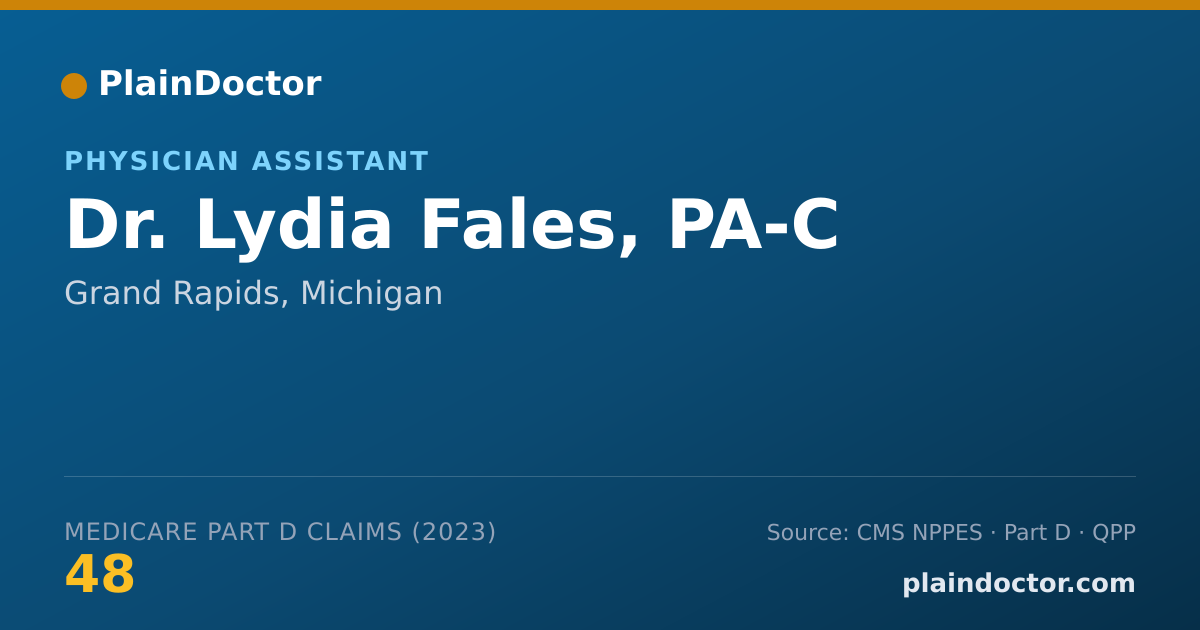 Shareable card for Lydia Fales, PA-C - Physician Assistant, Grand Rapids, MI
